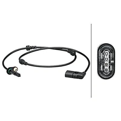 Image of 2059058003, A2059058003 ABS sensor HELLA 6PU 012 679 411 Front Axle Active 2 pin connector 970mm MERCEDES BENZ: C Class Coupe, Saloon