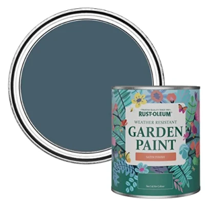 Image of Rust Oleum Blue Mould Resistant Garden Paint In Satin Finish Blueprint 750ml