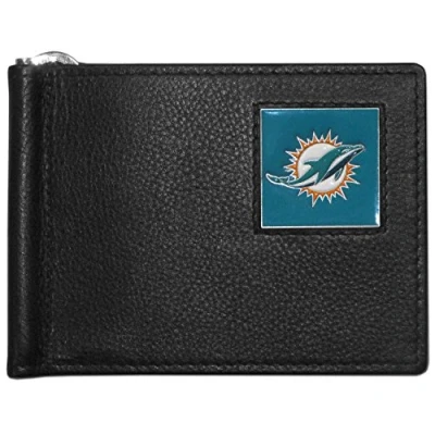 Image of Siskiyou NFL Sports Mens Miami Dolphins Leather Bill Clip Wallet One Size Black