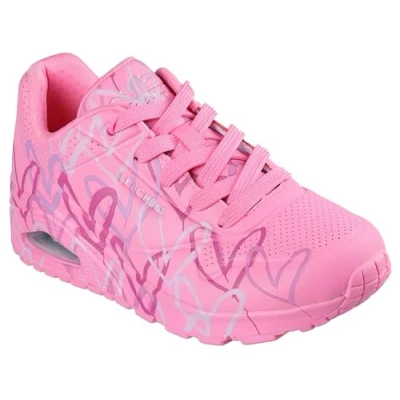 Image of Skechers Women&#039;s UNO Spread The Love Sneaker, Pink, 8 UK