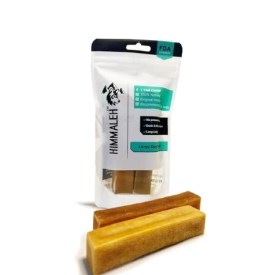Image of Himmaleh Yak chews for Dogs Large (pack of 2) Protein Rich dog Long Lasting Natural milk chew Toothsome Bars Himalayan Snack