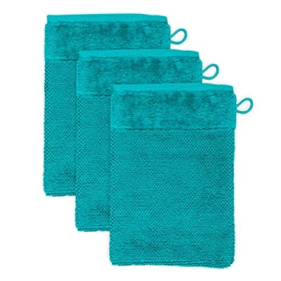 Image of Möve Set of 3 wash Gloves, Ocean, 20 x 15 cm