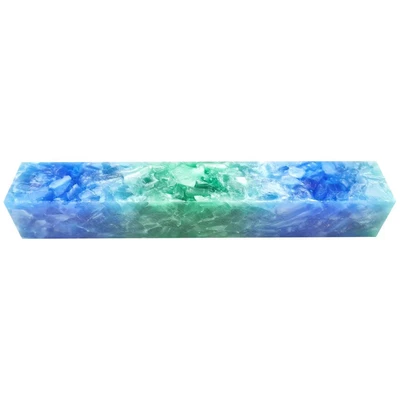 Image of CHARNWOOD Woodturning AB06 Crush Acrylic Pen Blank Blue and Green