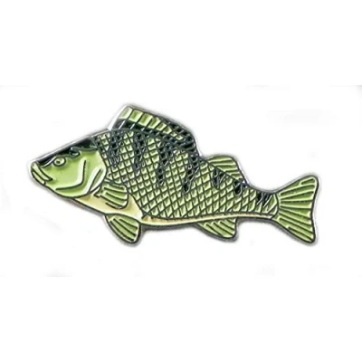 Image of Metal Enamel Pin Badge Brooch Angling Fish Perch