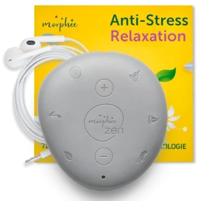 Image of Morphée Zen Relaxing Meditation Audio Pebble Reduce Stress, find inner calm with Relaxation Sessions, Nature Sounds &amp; more. Unique Gift for any occasion. (English, French, Dutch, German languages)