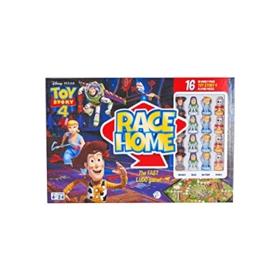 Image of Disney Toy Story 4 Official Race Home Board Game, 16 Playing Pieces Included, Great Gift For Up To Players, Ages 3+