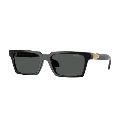 Image of Versace Man VE4490U GB1/87 Sunglasses Injected Black Grey Squared Normal
