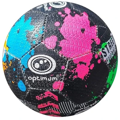 Image of Optimum Unisex Street Football Top Grade Durable Korean Rubber, Long Lasting Tire Grip, Ideal for Concrete &amp; Asphalt, All Weather, Multi Colour,Size 5