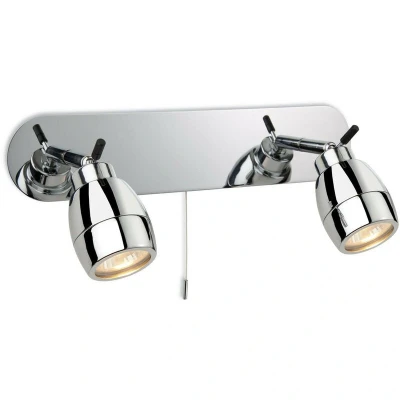 Image of Marine 2 Light Spotlights Bar Switched Bathroom Ceiling Chrome IP44, GU10