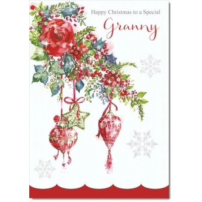 Image of doodlecards Granny Christmas Card Decorations Medium Size for with Plain Envelope