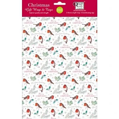 Image of Christmas Wrap &amp; Tags Robins