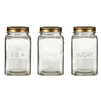 Image of Premier Housewares Glass Storage Jars, Metal