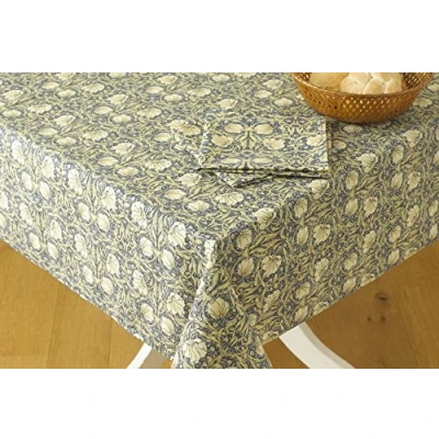 Image of Licensed William Morris Pimpernel Cream 132cm x 229cm Floral Cotton Tablecloth