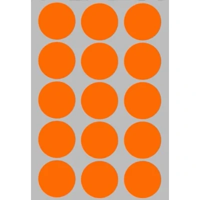 Image of Royal Green Round Sticker Labels 30mm Colored Dot Stickers in Neon Orange 3 cm 225 Pack