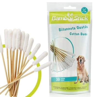 Image of H3d Bamboo Stick Ear Cleaner for Dog, Pack of 30