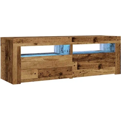 Image of vidaXL Bedside Cabinets 2 pcs with LEDs Old Wood 60x35x40 cm