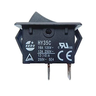 Image of 2Pcs HY35C Electric Rocker Switch KEDU 2Pins 250V 12A Industrial Power On Off Pushbutton Switches