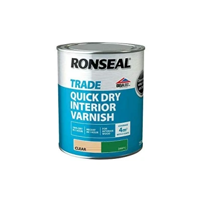 Image of Ronseal Trade Quick Dry Interior Varnish Clear Matt 750mm