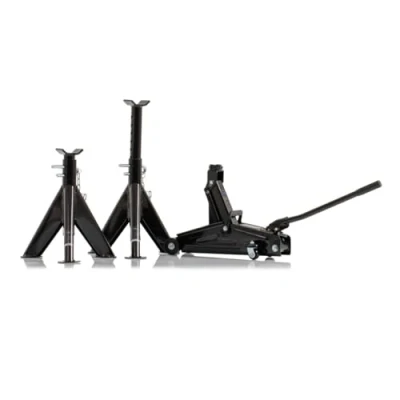 Image of SGS 2 Tonne Car Trolley Jack Includes 3 Axle Stands Durable Low Profile Jacking Solution for Vehicle Maintenance