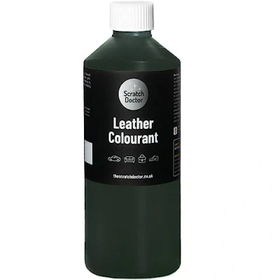 Image of Scratch Doctor Leather Colourant Restore &amp; Repair Faux Vinyl Paint for Furniture Sofas Car Seats Shoes Handbags (Dark Green, 500ml)