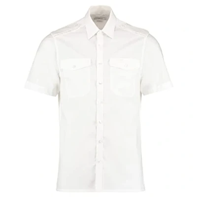 Image of Kustom Kit Men&#039;s Pilot S/S Business Shirt, White, 16