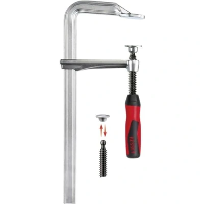 Image of Bessey GZ40 8 2K All Steel Table Clamp, Grey/Red, 400/80 mm