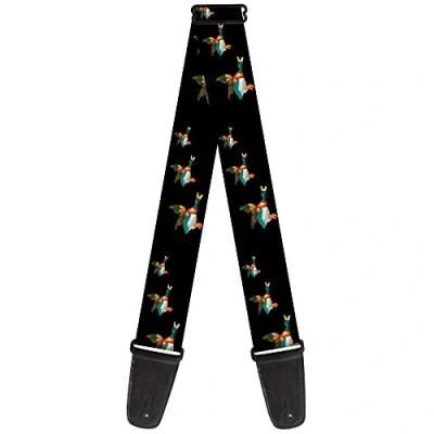 Image of Buckle Down Guitar Strap Flying Mallards Black 2 Inches Wide