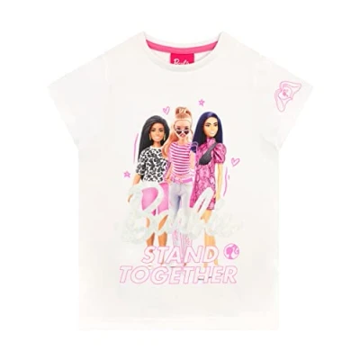 Image of Barbie Girls T Shirt White 7 8 Years