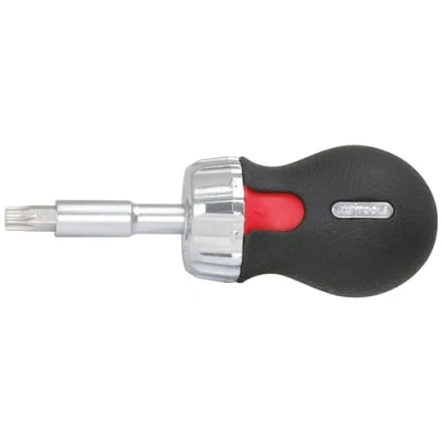 Image of KS Tools 159.2061 ERGOTORQUEplus mini ratchet bit driver, 1/4&quot;, 95mm