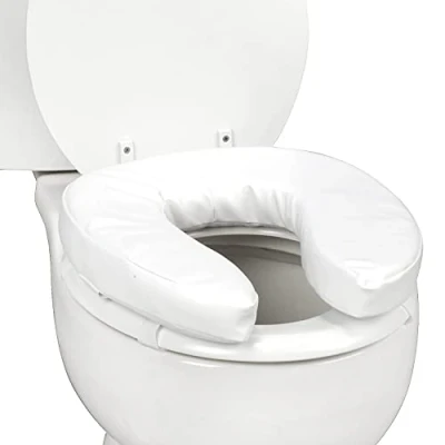 Image of DMI 520 1246 1901 Raised Toilet SEAT Cushion Riser, White, 2 inch