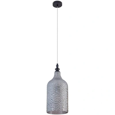 Image of Lindby pendant light Drakar, 1 bulb, grey, glass, Ø 19.5 cm