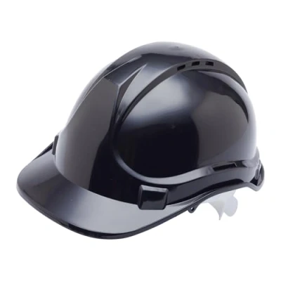 Image of Blackrock Black Hard Hat, Safety Helmet, Hats Construction, Hardhat, PPE, Construction Mens Womens Childs Multi Position 6 Point Adjustable, Builders, Work Equipment &amp; Gear
