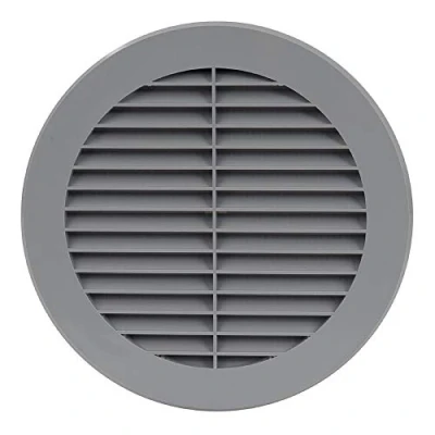 Image of 150mm Air Vent Cover 6 inch Round Soffit Louvered Ventilation Grille with Insect Screen ABS Plastic Grey