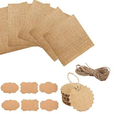 Image of Super Idee 50 Jam Doilies 15 cm x Made of Jute Fabric Decorative Glass Topping with Cord Sticker and Pendant Decoration for Preserving Jars Christmas Wedding