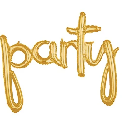 Image of Amscan 3669811 Script Phrase: &#039;Party&#039; Gold