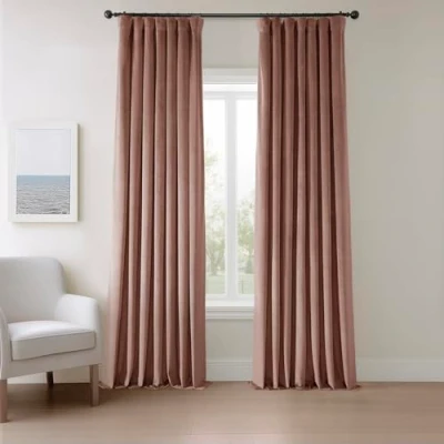 Image of HPD Half Price Drapes Heritage Plush Velvet 84 Inches Long Darkening Curtains for Bedroom &amp; Living Room 50W x 84L, (1 Panel), Wild Rose, 50&quot; W 84&quot; L (Pack of 1)