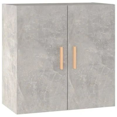 Image of vidaXL Wall Mounted Cabinet in Concrete Grey, Engineered Wood Construction, Compact Size Ideal for Living Room, Bedroom or Kitchen, Scandinavian Style, Ample Storage Features