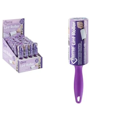Image of Compact Purple Adhesive Lint Roller (1 Roll of 30 Sheets) Durable Material Perfect for Clothes &amp; Furniture