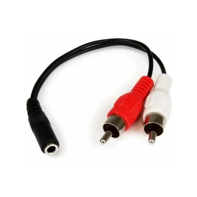 Image of StarTech.com 6in RCA to 3.5mm Female Cable Audio 2x Male Aux Stereo (MUFMRCA)