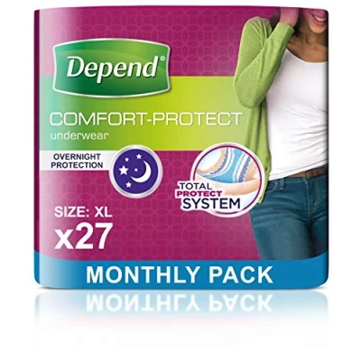 Image of Depend Comfort Protect Incontinence Pants for Women, Extra Large 27