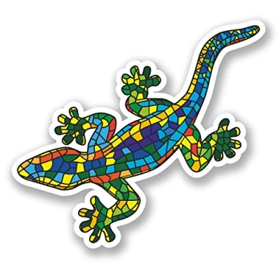 Image of 2 x Gekko Lizard Vinyl Sticker Bike Laptop Helmet Gecko Kids Skate Gift #5490 (10cm Wide 9cm Tall)