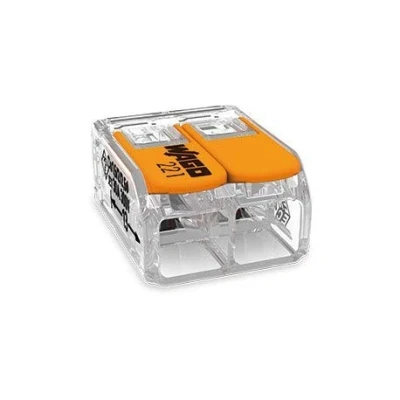 Image of 10 Pieces Wago 221 612 Connection Terminal 2 Wires with Lever 0.5 6 qmm Small Design, Transparent
