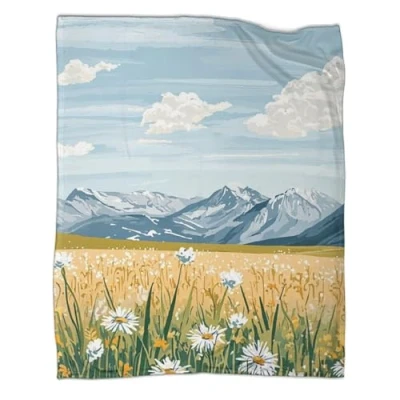Image of QIACVYDKZ 3D Floral Printed Fleece Throw Blanket for Adult Children, Fluffy Bed Throws Landscape Design Flannel Blanket,Soft Warm Microfiber Bedding Couch 40x50inch(100x130cm)