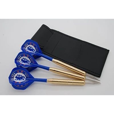 Image of 21g Chelsea darts set, dart flights, stems &amp; case