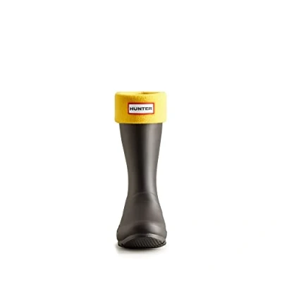 Image of Hunter Kids Recycled Fleece Wellington Boot Socks Yellow Extra Large