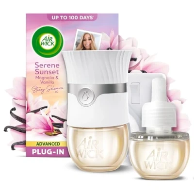 Image of Air Wick Serene Sunset Advanced Electrical Plug In Kit 19ml, Lasts for up to 100 days, Freshener