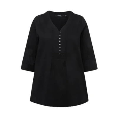 Image of Ulla Popken Women&#039;s Tunika Blouses, Schwarz, 32 34