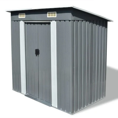 Image of vidaXL Garden Shed Grey Metal