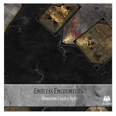 Image of Endless Encounters DnD Battle Maps Dungeon Tiles Terrain Gaming Map Grid Portable RPG Campaign Case Role Playing Gifts 1 Inch (Dungeon)