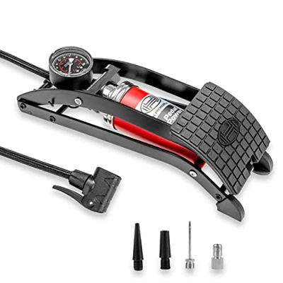 Image of Premium HEYNER Pedalpower Pro Foot Air Pump With Gauge 10 BAR 100PSI H215000
